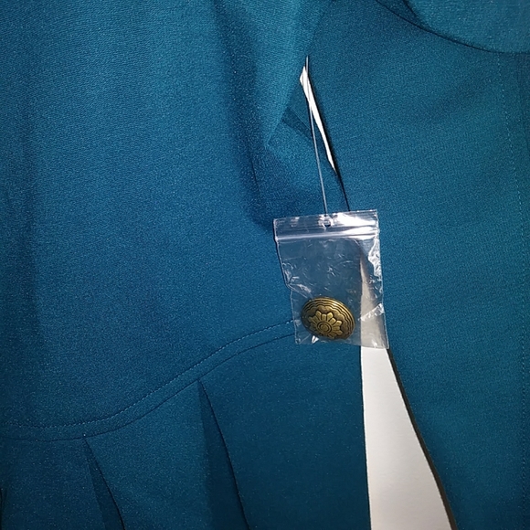 ModCloth teal peacoat/military-inspired jacket - Picture 5 of 8